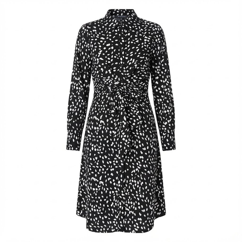 Gracia Tie Front Shirt Dress Women’s Button-Front Tie-Waist Midi Style